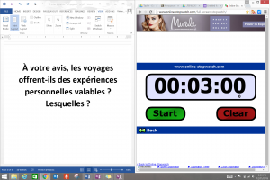 Split screen for discussion - question and timer